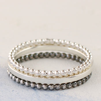 Thin Rings. Sterling Silver Stackable Ring Set, 7 of 10