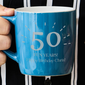 Milestone Birthday Personalised Stoneware Mug, 4 of 8