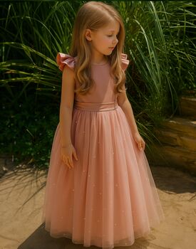 Helena In Dusty Rose ~ Luxurious Flower Girl Or Party Dress, 5 of 6