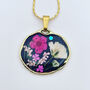 Dried Flowers Victorian Style Black Necklace Silver Or Gold, thumbnail 1 of 10