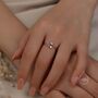 Double Star Open Ring In Sterling Silver, thumbnail 1 of 10