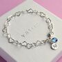 Sterling Silver 50th Heart Bracelet With Birthstone, thumbnail 1 of 4