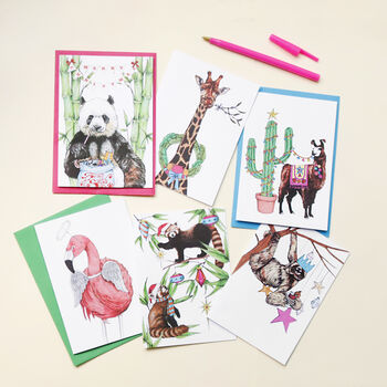 'Festive Fiesta' Flamingo Christmas Card, 3 of 3
