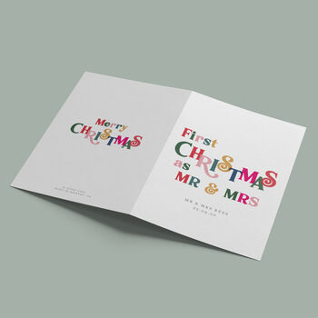 Personalised 'First Year As Mr And Mrs' Christmas Card, 3 of 4
