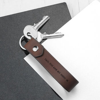 Personalised Luxury Brown Leather Keyring, 4 of 4