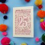 Silver Wedding Anniversary Card 25 Amazing Years, thumbnail 4 of 11