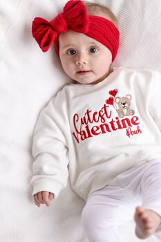 Cutest Valentine Bear Personalised Name Embroidered Sweatshirt, 2 of 6