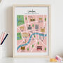 Personalised London Map Print, thumbnail 1 of 7
