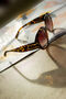 Tortoise Shell Circle Arm Detail Oversize Sunglasses, thumbnail 1 of 7