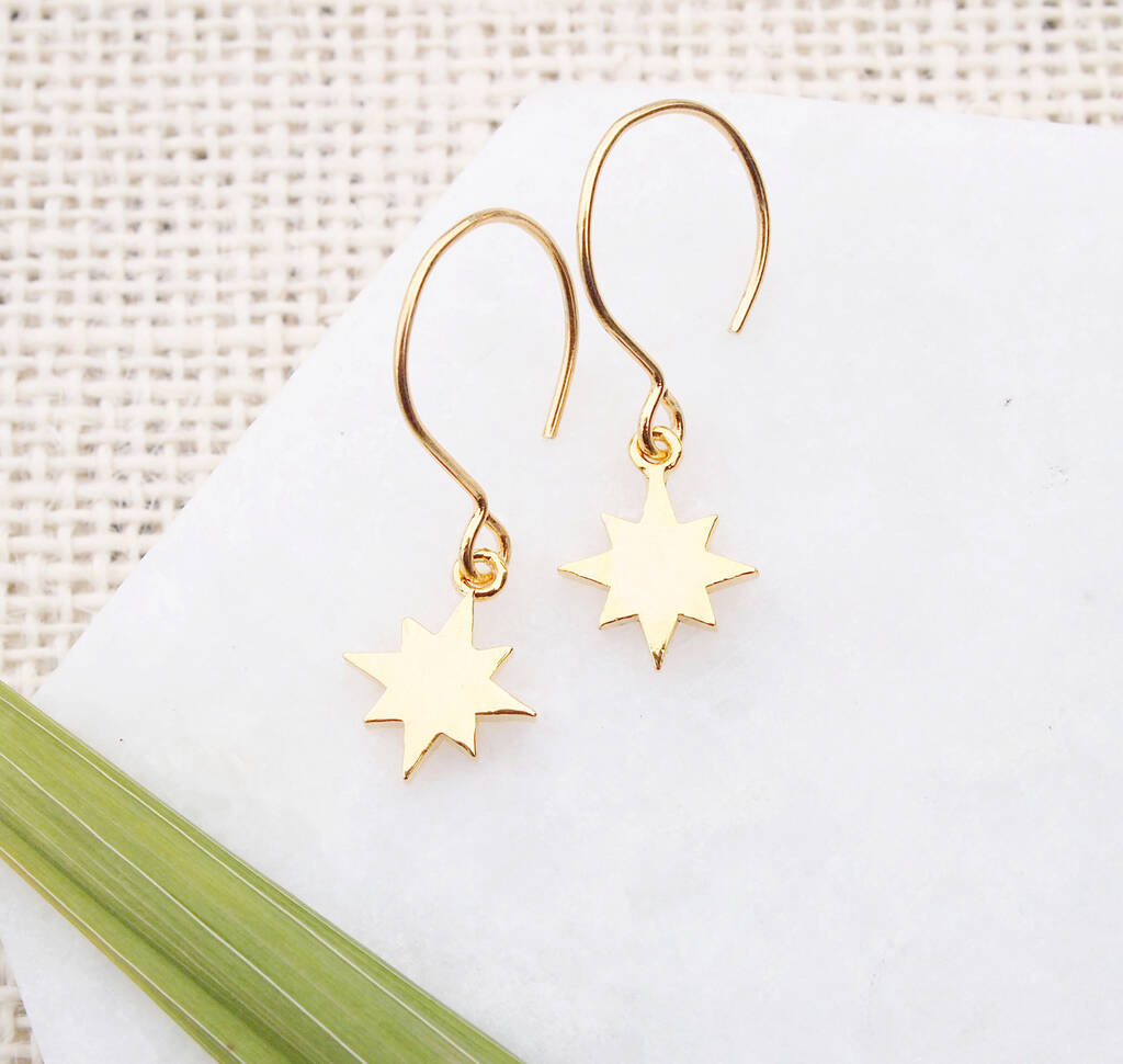 Gold Star Earrings By Louise Buchan
