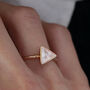 18ct Rose Gold Plated Triangle Moonstone Ring, thumbnail 1 of 5
