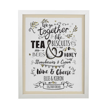 Personalised We Go Together White Poster Frame, 3 of 3