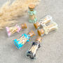 Colourful Cotton Buds In Glass Jar With Cork Lid, thumbnail 1 of 10