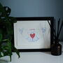True Love Old School Tattoo Hand Heart Art Print, thumbnail 2 of 6