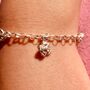 Girl's Charm Bracelet With Six Sterling Silver Charms, thumbnail 3 of 5