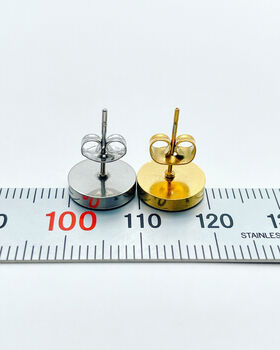 Forgetmenot Flowers Stud Earrings Gold Or Silver 10mm White, 6 of 10