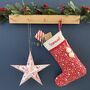 Personalised Red Christmas Stocking With Knitted Cuff, thumbnail 6 of 6