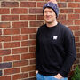 Mens Personalised Initial Knitted Bobble Hat, thumbnail 5 of 11