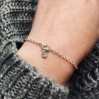 Sterling Silver Tiny Full Moon Anklet, 2 of 11