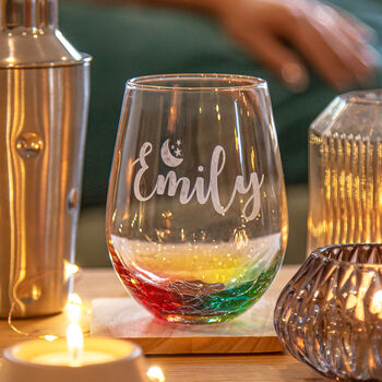 Personalised Stars Rainbow Cocktail Glass Tumbler, 2 of 4