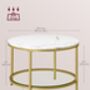 Coffee Table Marble Round Tempered Glass Storage Shelf, thumbnail 7 of 12