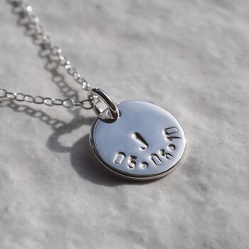 Personalised Hand Stamped Double Sided Disc Necklace, 2 of 12