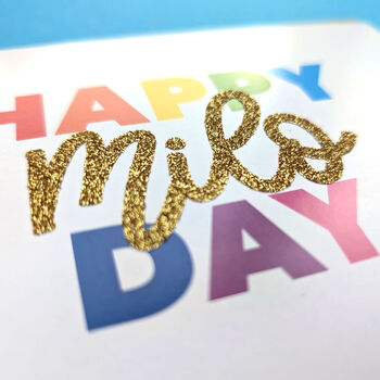 Personalised Glitter Age Birthday Card, 2 of 3