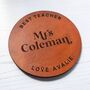 Personalised Gift For Teachers Leather Coaster, thumbnail 1 of 7