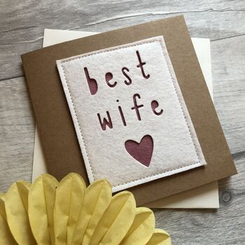 Best Wife Felt Anniversary/Birthday Card, 2 of 2