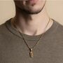 Gold Tiger Eye Pendant Necklace, Engraved Pendant Chains, thumbnail 7 of 12