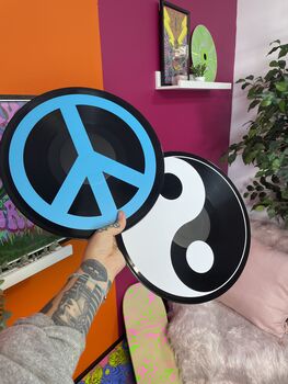 Peace Sign Upcycled 12' Lp Vinyl Record Decor, 4 of 7