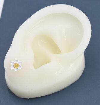 Sterling Silver Daffodil Flower Stud Earrings, 3 of 12