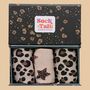 Women's Bamboo Socks Gift Box Neutral Star Cheetah, thumbnail 1 of 5