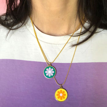 Retro Style Summer Flower Pendant Necklace, 4 of 6