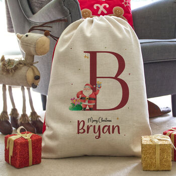Personalised Christams Initial Present Sack, 3 of 4
