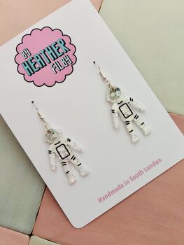 Spaceman Glitter Resin Earrings / Astronaut Jewellery / Out Of This World Jewellery / Moon Landing Earrings / Nasa Inspired Sparkle, 3 of 5