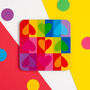 Rainbow Heart Melamine Coaster, thumbnail 1 of 5