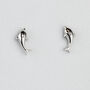 Sterling Silver Dolphin Stud Earrings, thumbnail 2 of 7