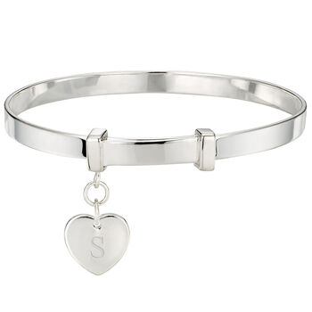 Personalised Sterling Silver Heart Bangle, 3 of 7