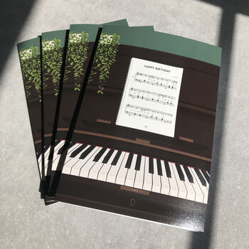 Piano Music Birthday Card | Sheet Music Card, 5 of 8