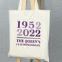 Queen's Platinum Jubilee Year Block Tote Bag, thumbnail 1 of 2
