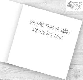 Personalised 70th Birthday Slugs 'R Us Card, 2 of 3