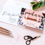 Save The Date Pencil Us In With Blush Pink Floral Card, thumbnail 3 of 4