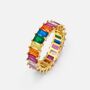 Rainbow Ring With Colourful Baguette Stones, thumbnail 1 of 4