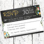 Bespoke Floral Chalkboard Wedding Invitation With Photo, thumbnail 3 of 6