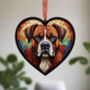 Boxer Stained Glass Effect Heart Suncatcher, thumbnail 2 of 6