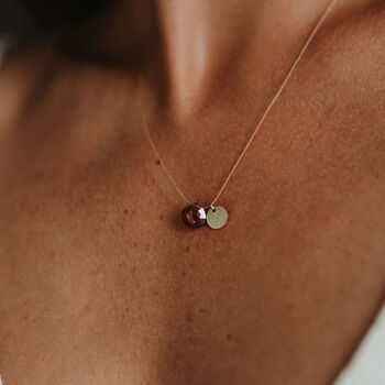 January Garnet Fine Cord Birthstone Necklace, 4 of 6