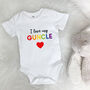 I Love My Guncle Rainbow Babygrow, thumbnail 1 of 3