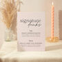 Signature Drinks Wedding Sign A4 Sign Blush Script, thumbnail 1 of 5