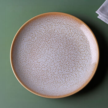 G Decor Amber Dawn Ceramic Tableware With Crackle Finish Contemporary Plates, 5 of 7
